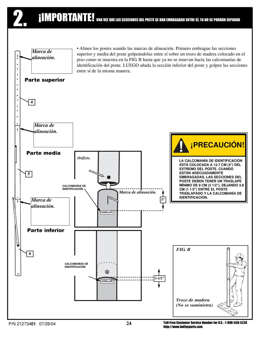 Huffy N1-506 manual ¡Precaución 