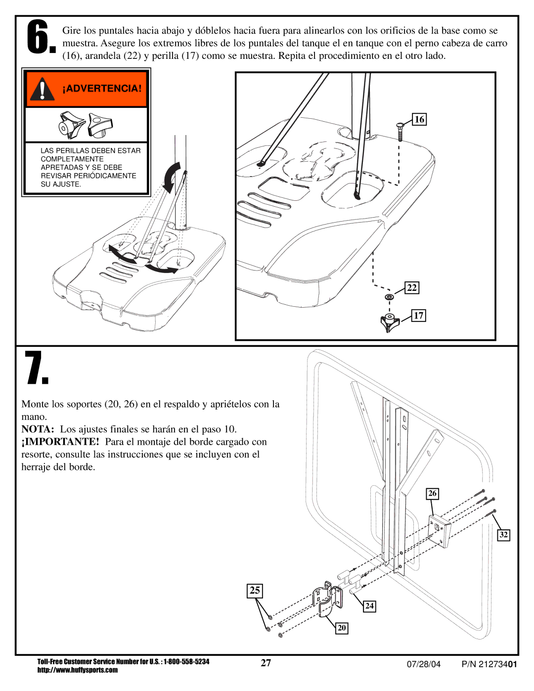 Huffy N1-506 manual ¡Advertencia 