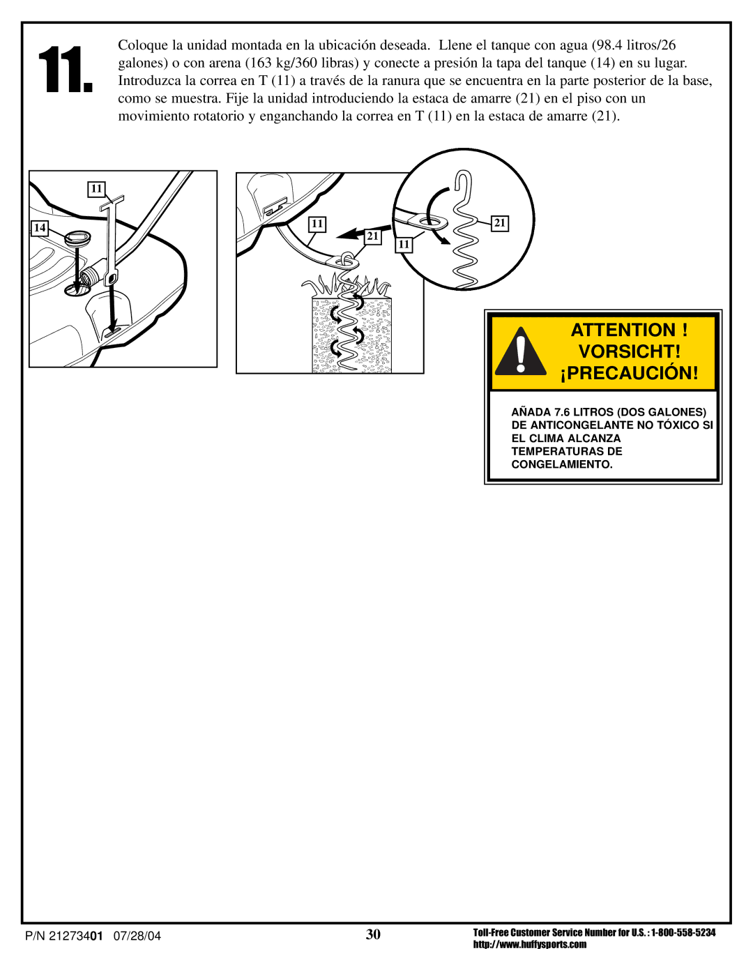 Huffy N1-506 manual Vorsicht 