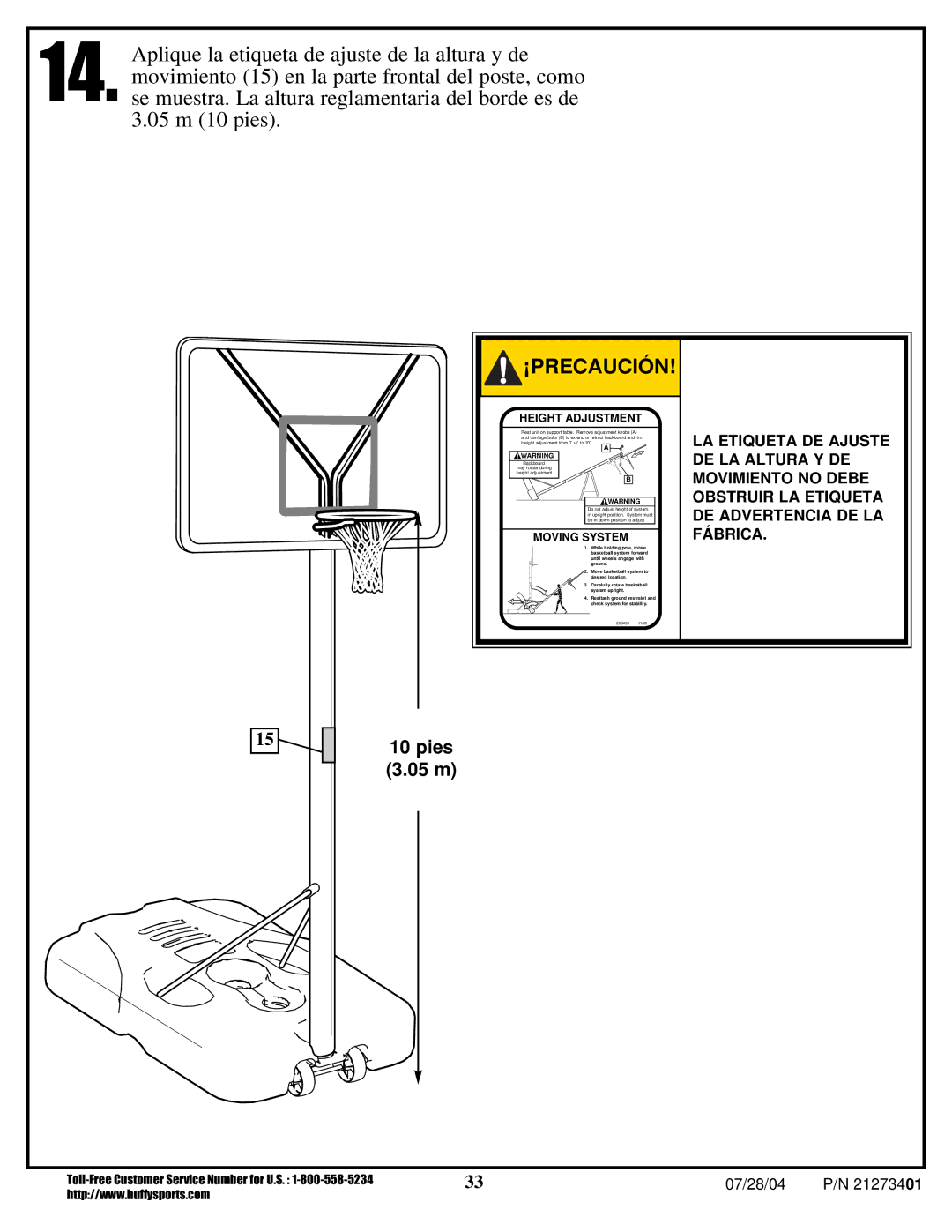 Huffy N1-506 manual ¡Precaución 