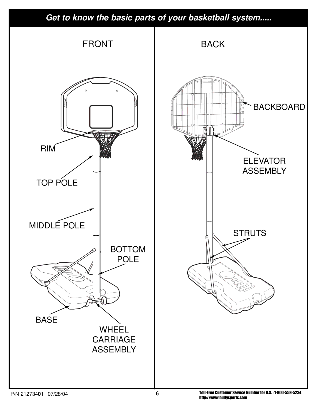 Huffy N1-506 manual Front Back 