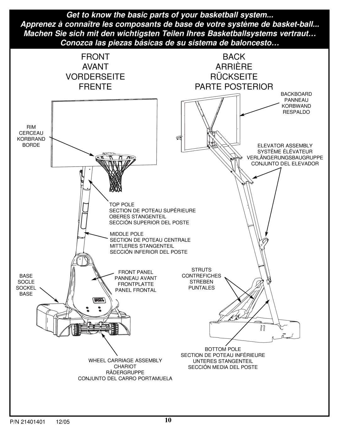 Huffy N5-101 manual Front Back 