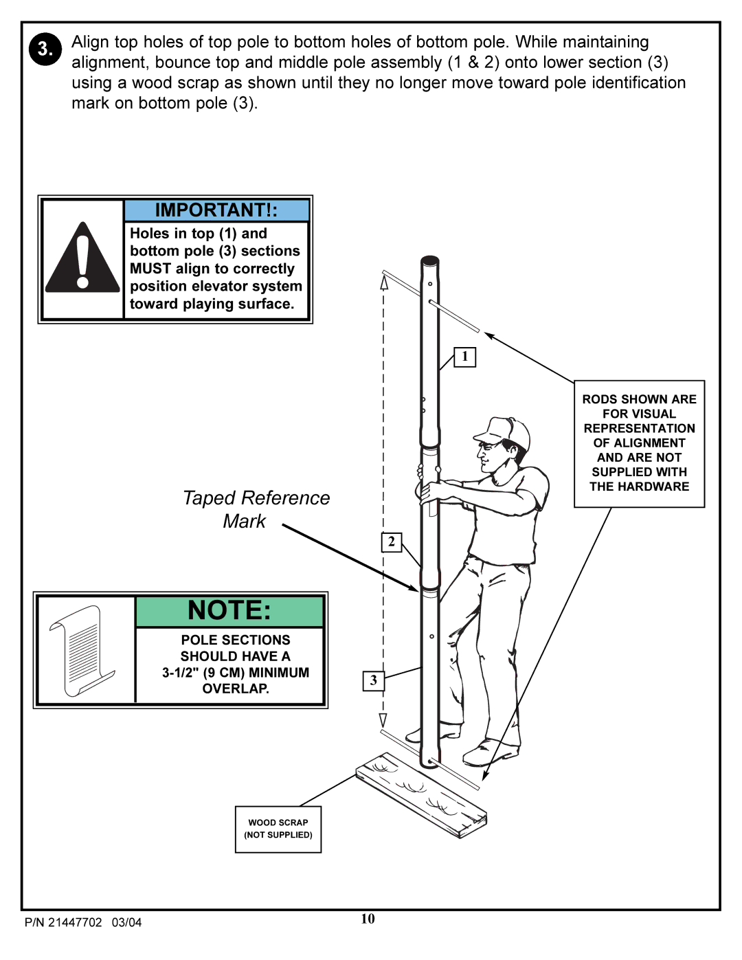 Huffy NCS102 manual Pole Sections Should have a 