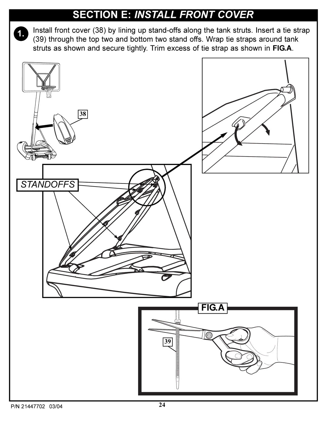 Huffy NCS102 manual Section E Install Front Cover, Fig.A 