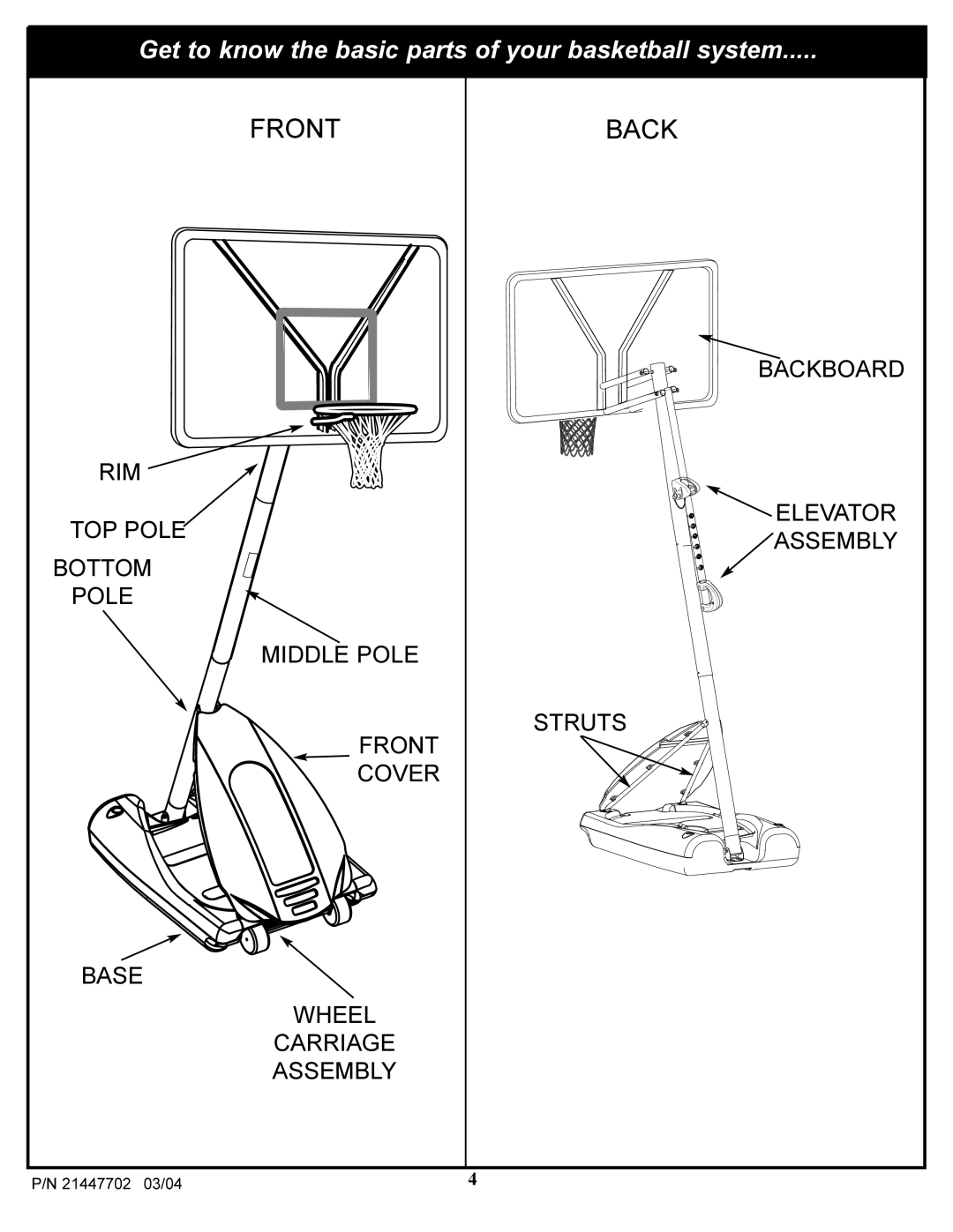 Huffy NCS102 manual Front Back 