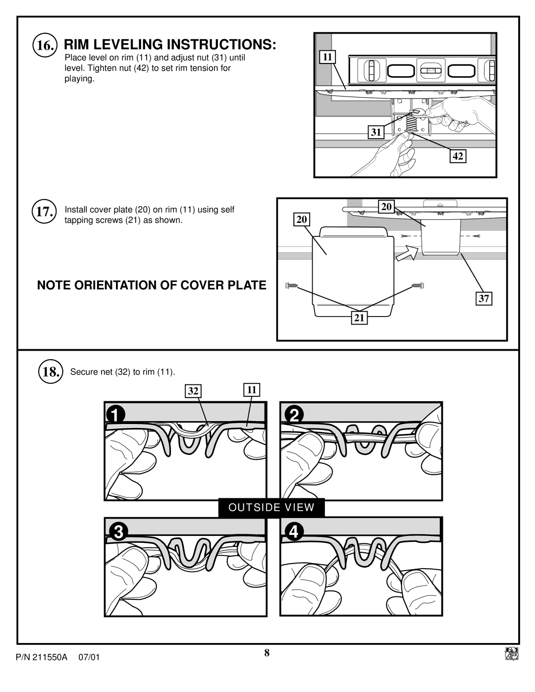 Huffy NT9110 manual RIM Leveling Instructions 