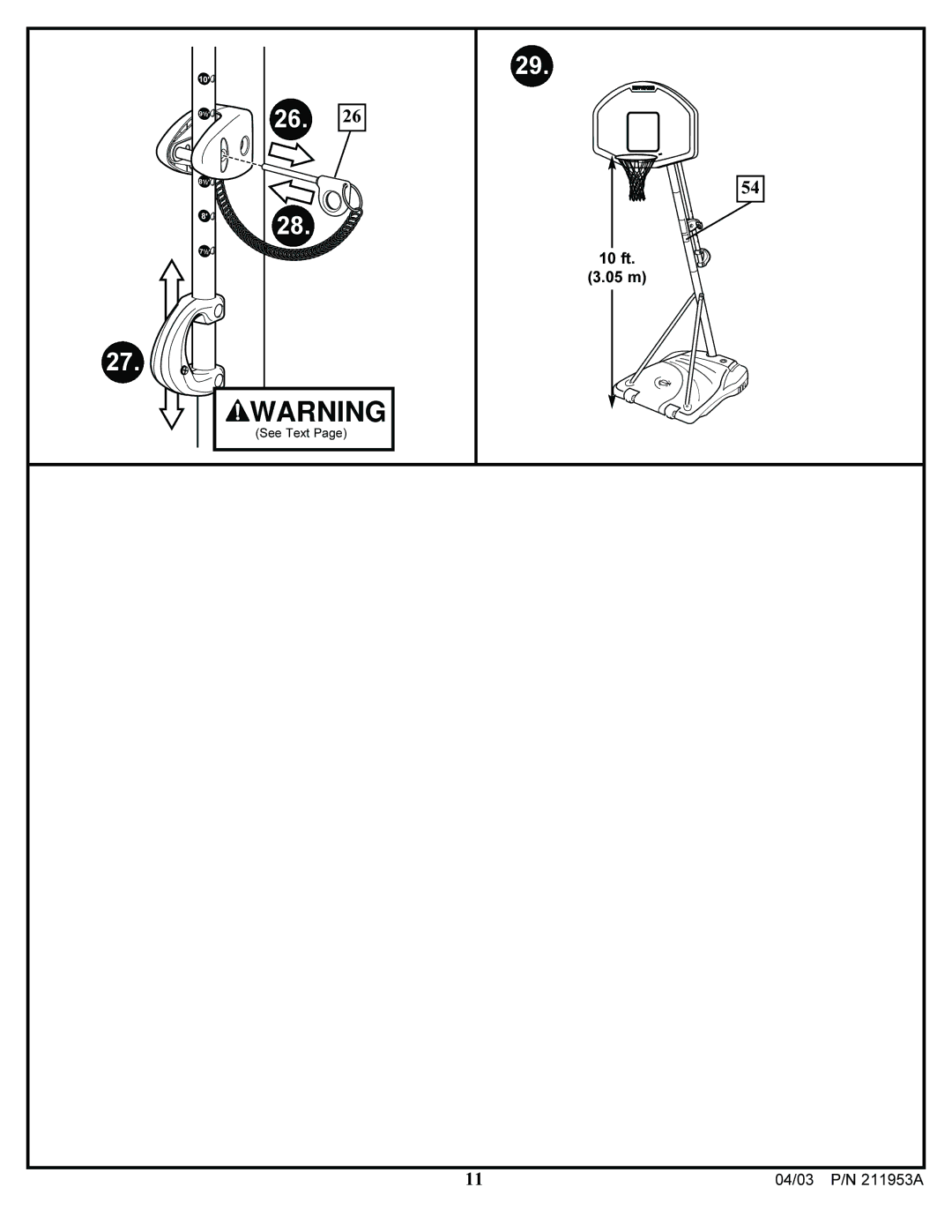 Huffy ortable Basketball System manual 10 ft 