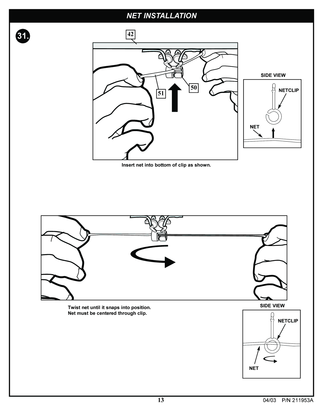 Huffy ortable Basketball System manual NET Installation 