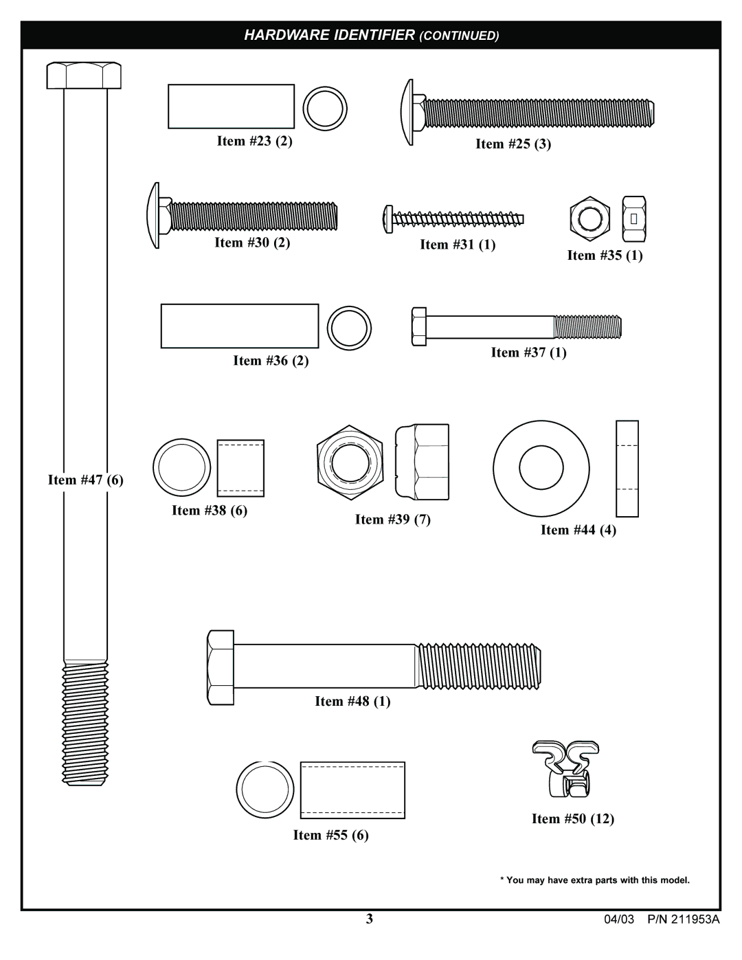 Huffy ortable Basketball System manual 04/03 P/N 211953A 