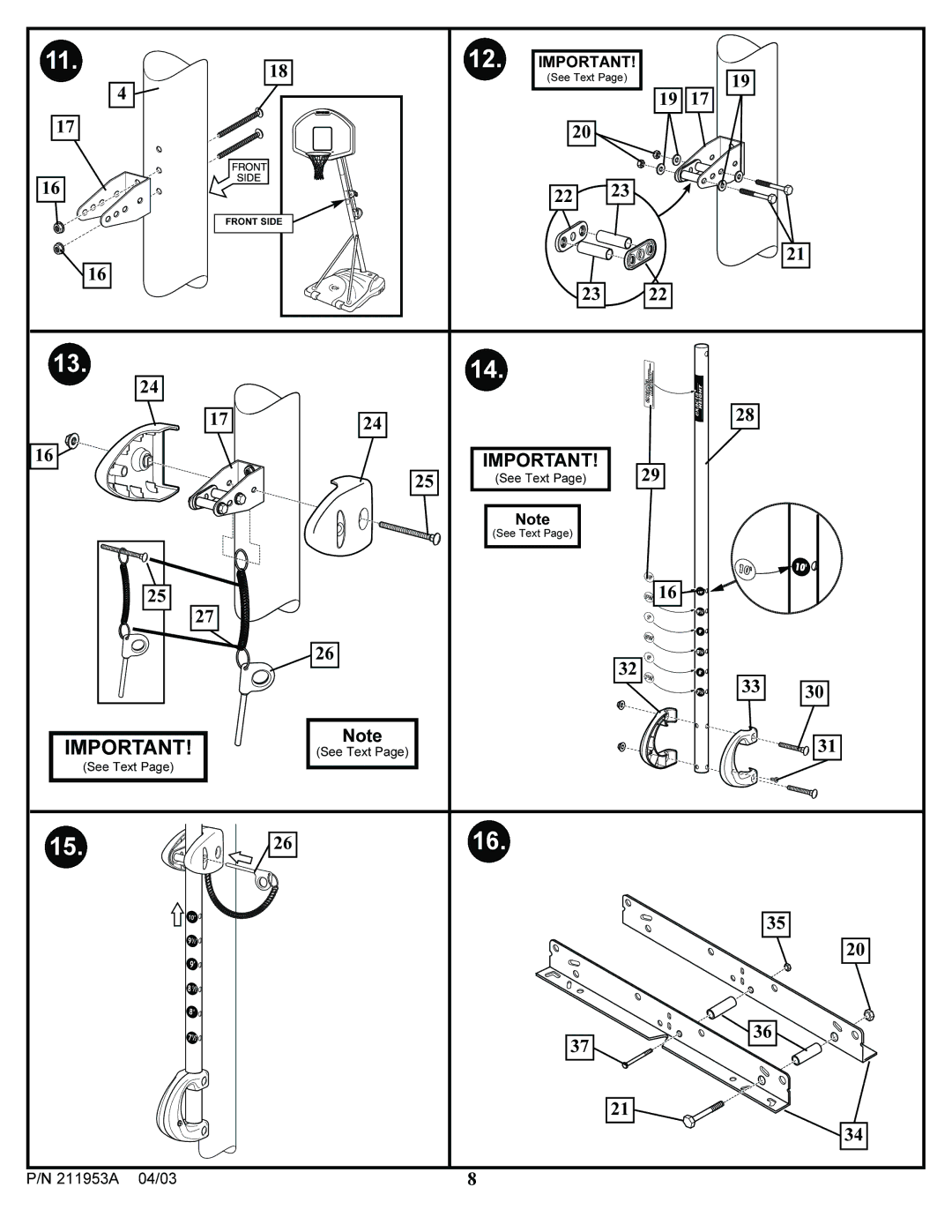 Huffy ortable Basketball System manual Front Side 