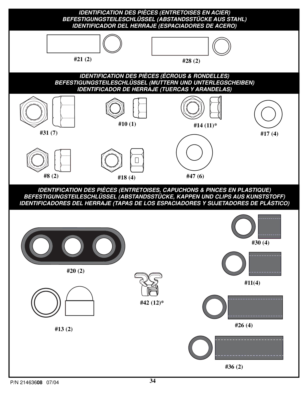 Huffy P/N 21463608 manual #30 #20 #114 #42 #13 #26 #36 