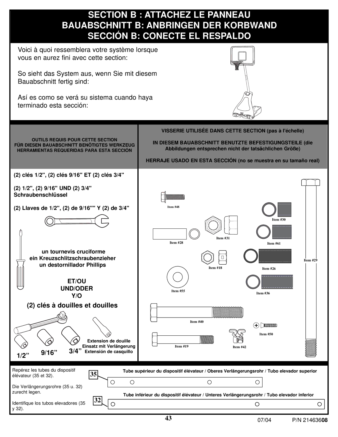 Huffy P/N 21463608 manual Clés à douilles et douilles 