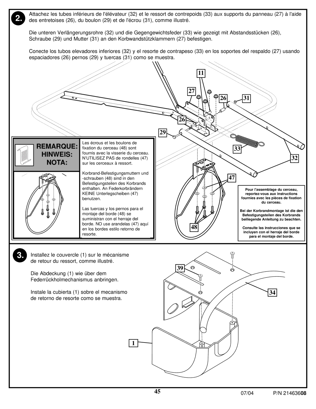 Huffy P/N 21463608 manual Remarque 