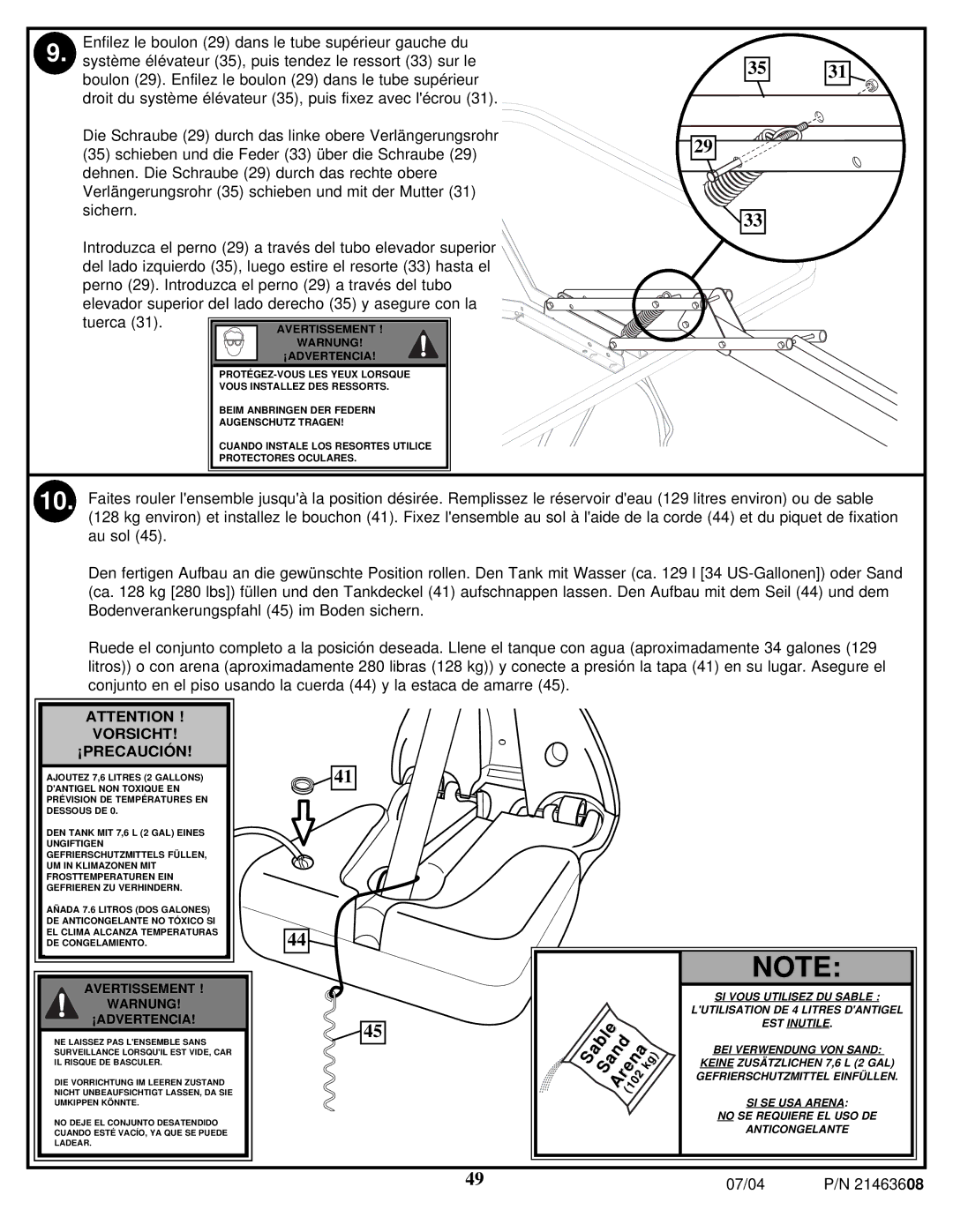 Huffy P/N 21463608 manual Avertissement 