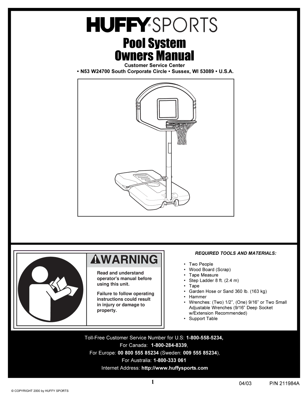 Huffy Pool System manual 