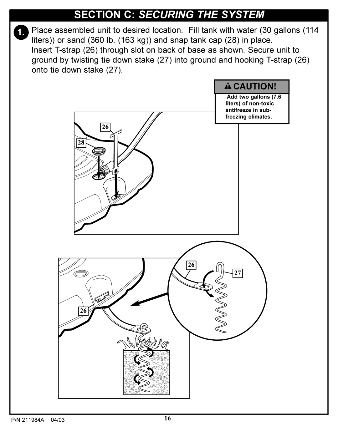 Huffy Pool System manual Section C Securing the System 