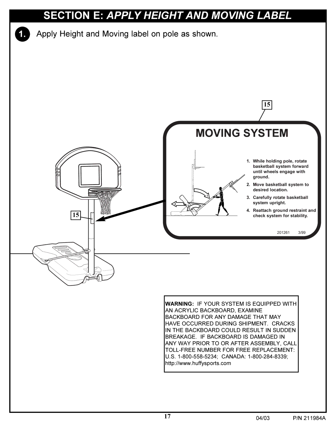 Huffy Pool System manual Moving System 