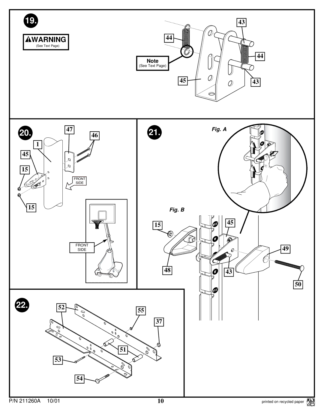 Huffy Portable Basketball System manual Fig. a 