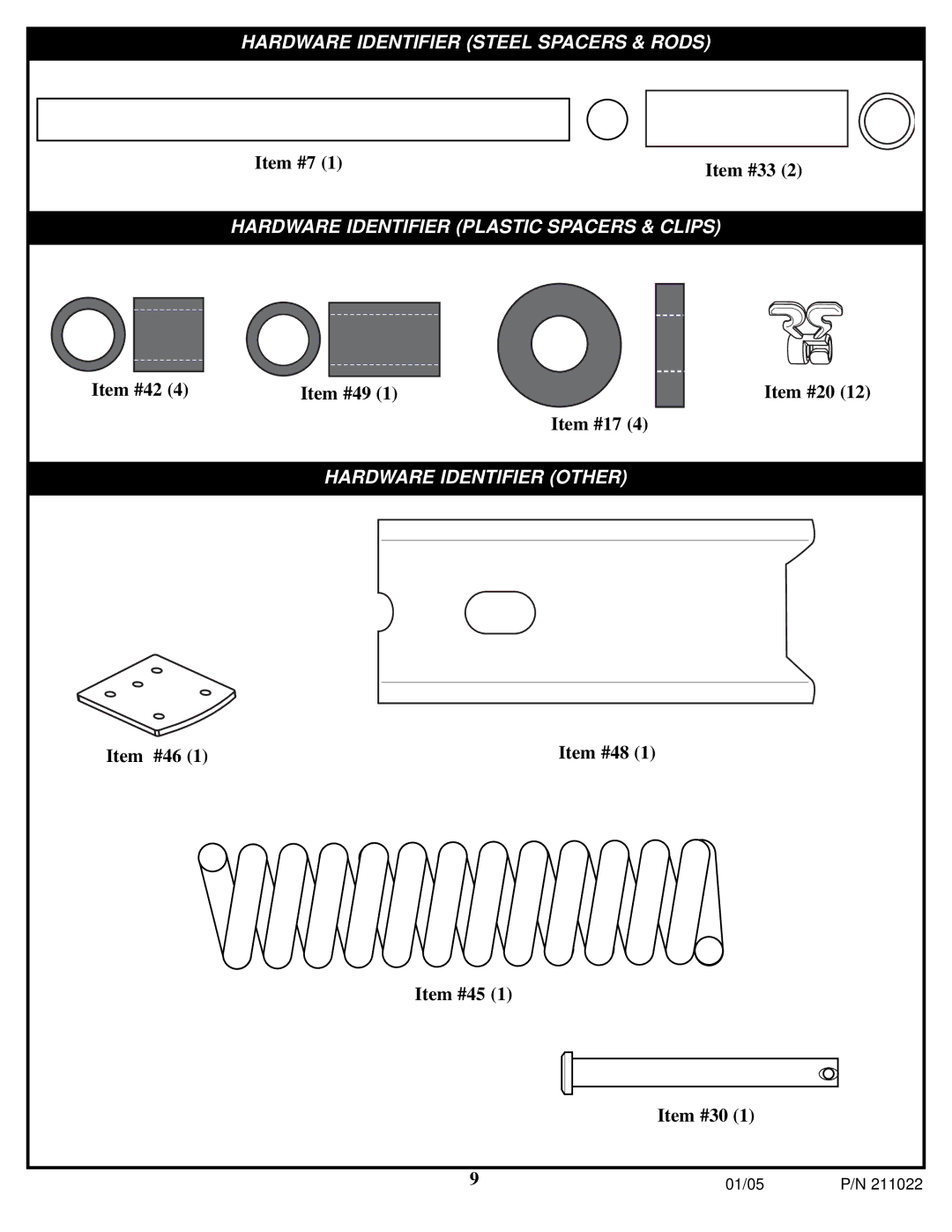 Huffy Portable System manual Item #7 Item #33 