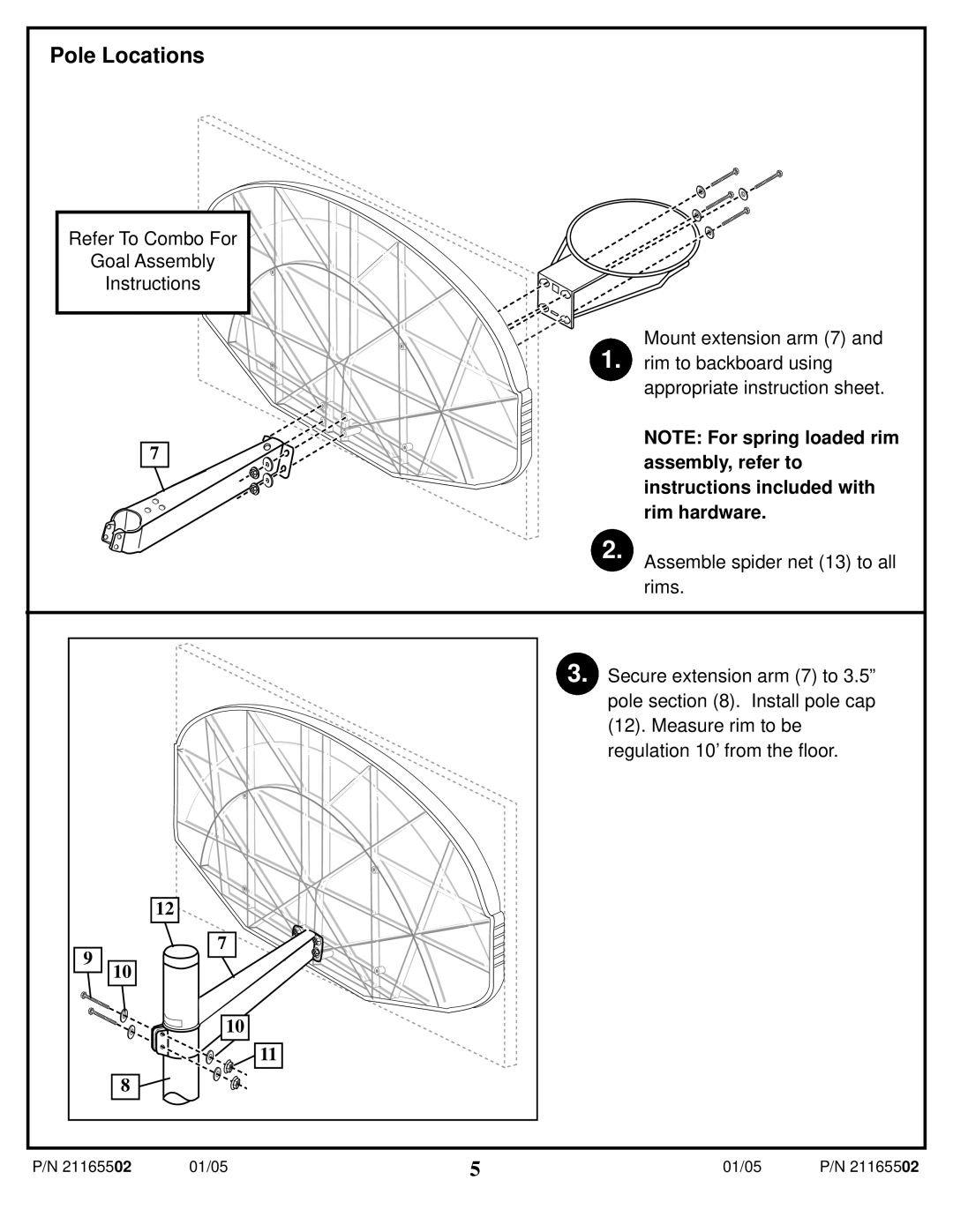 Huffy RC1200 manual Pole Locations 