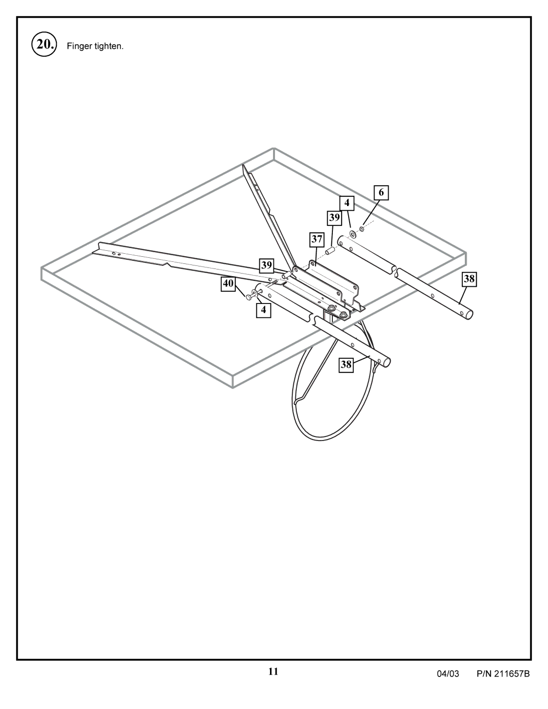 Huffy RC3200, RC9200, RC2000MK2, RC5200 manual Finger tighten 04/03 211657B 