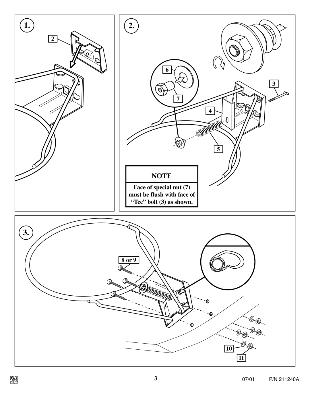 Huffy Rim manual Face of special nut 