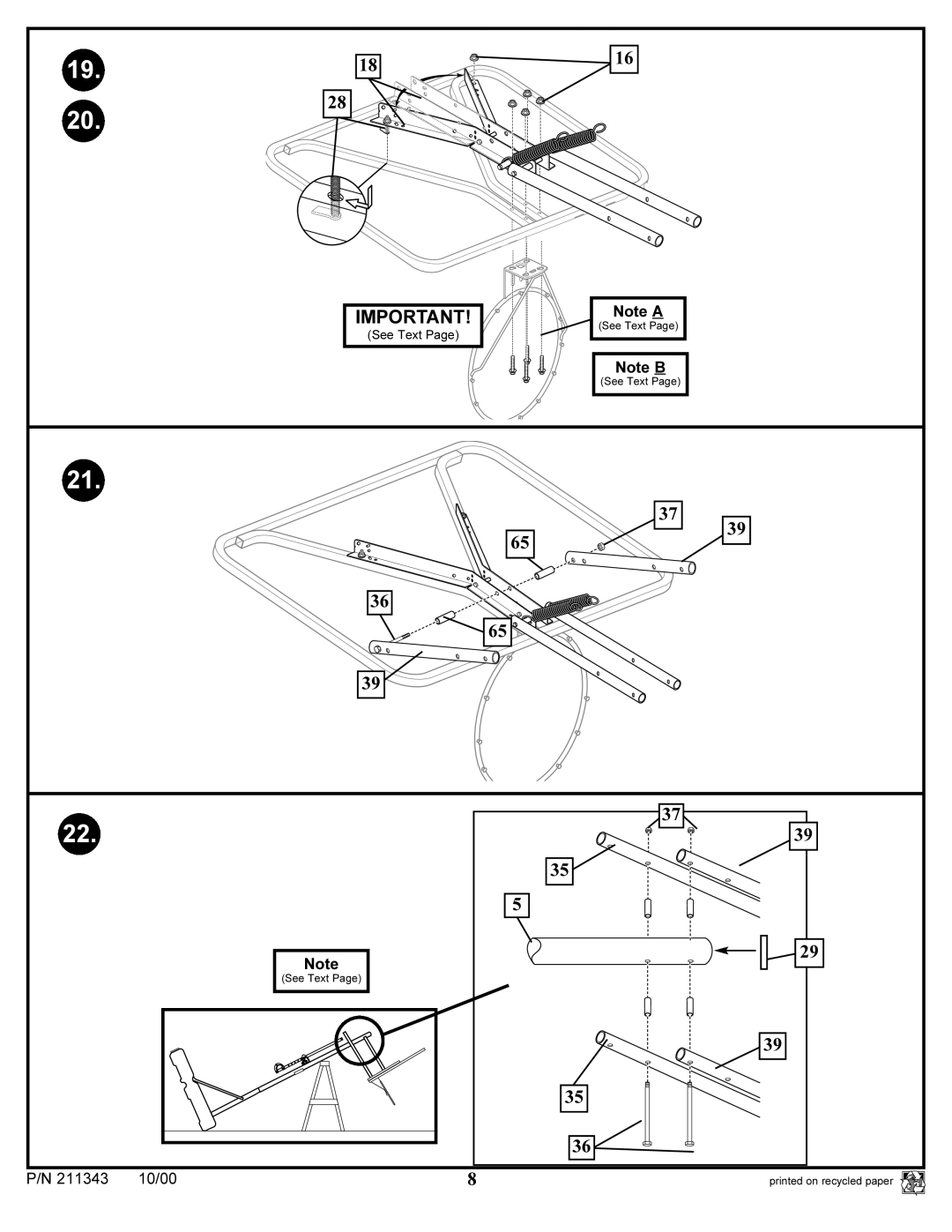 Huffy SA3215, SA3224, SA3226, SA3245, SA3244, SA3246, SA3225, SA3216, SA3214 manual 10/00 