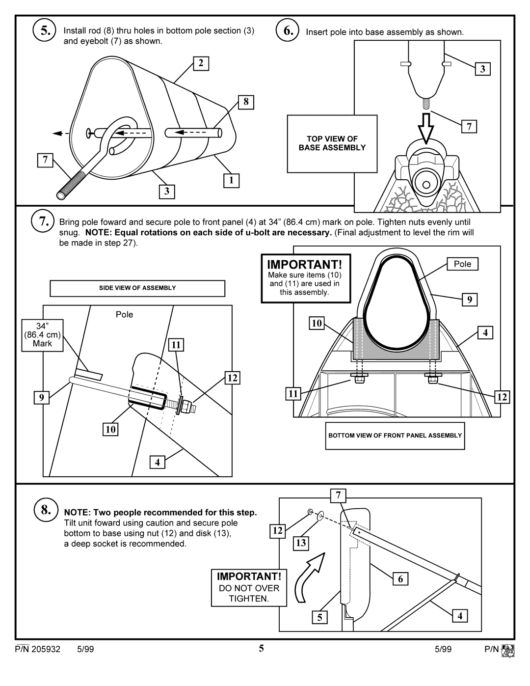 Huffy SKM 5200 manual Do not Over Tighten 