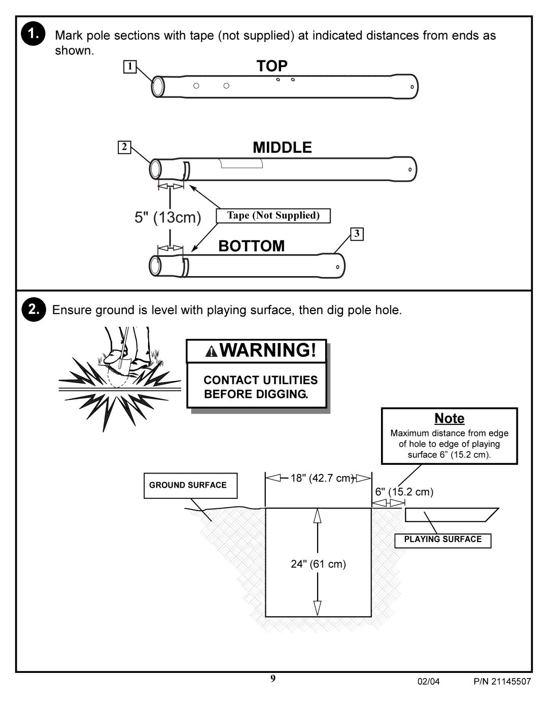 Huffy Sports Basketball Systems manual TOP Middle 