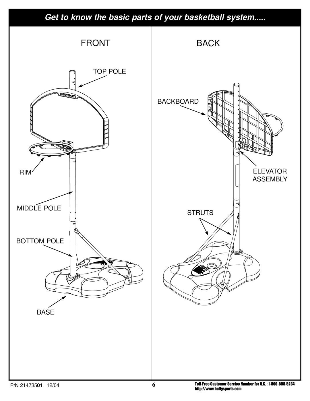 Huffy V 450, V 600 manual Front Back 