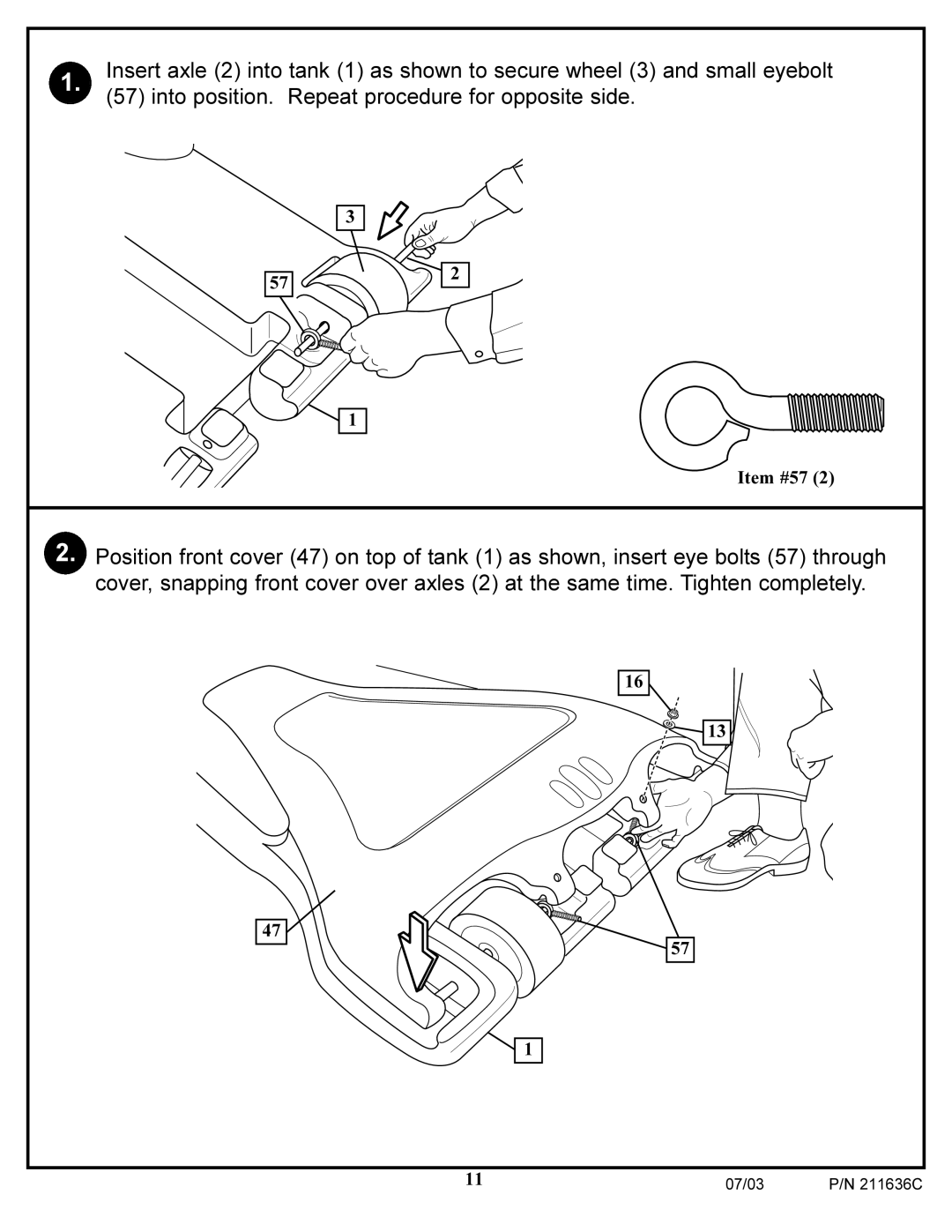 Huffy VP8100 manual Item #57 