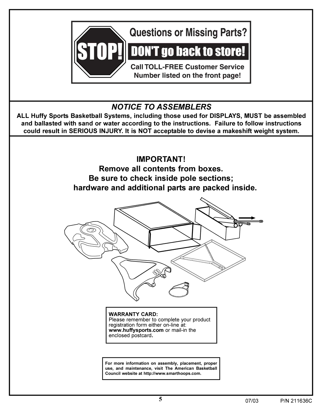 Huffy VP8100 manual Warranty Card 