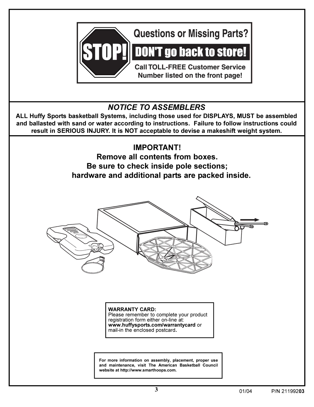 Huffy WI53089 manual Warranty Card 