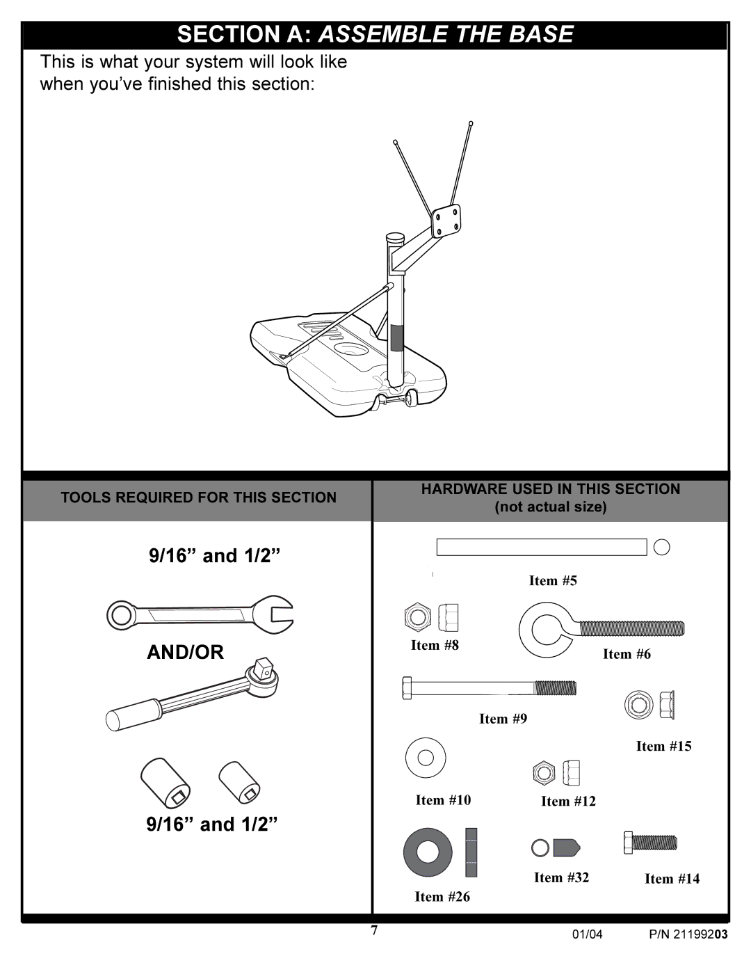 Huffy WI53089 manual Section a Assemble the Base, And/Or 