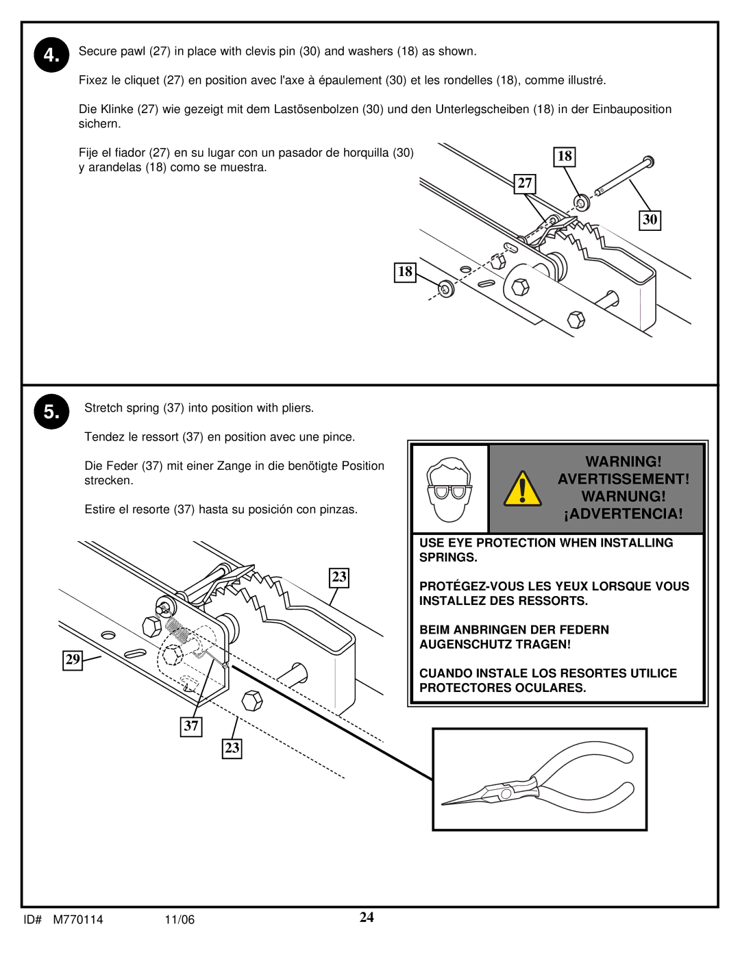 Huffy WM2688H manual Avertissement Warnung ¡ADVERTENCIA 