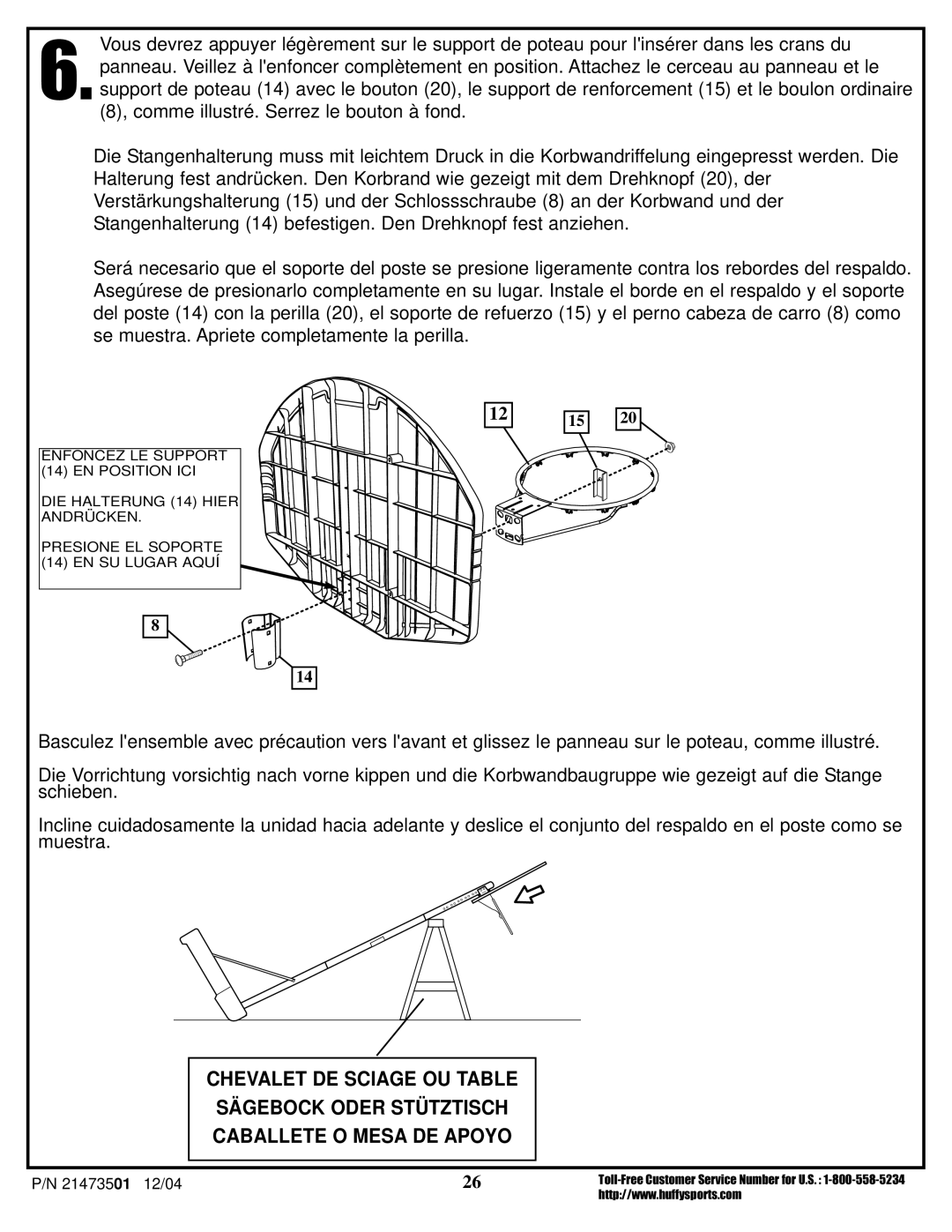 Huffy Youth Basketball System manual 21473501 12/04 