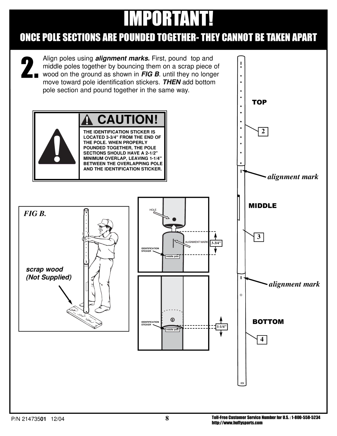 Huffy Youth Basketball System manual Fig B 