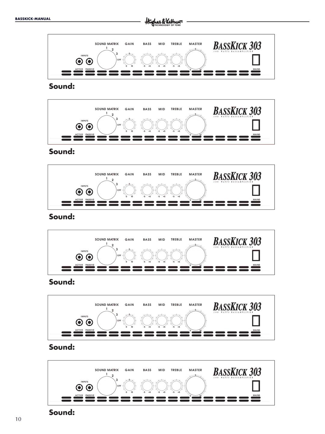 Hughes & Kettner 303 manual Sound 