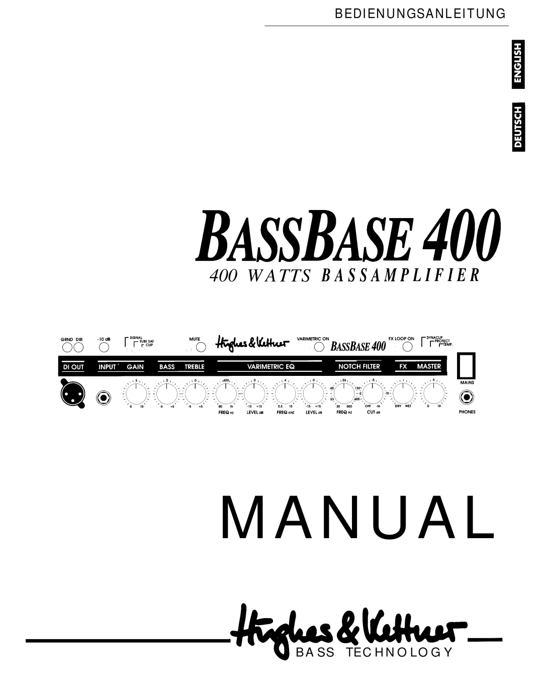 Hughes & Kettner 400 manual Manual 