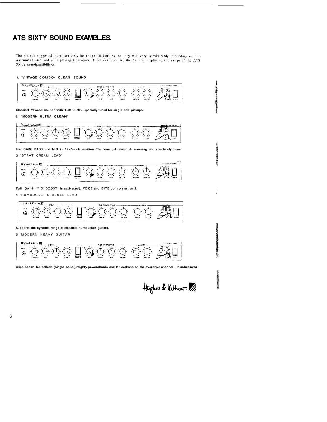 Hughes & Kettner ATS SIXTY user manual ATS Sixty Sound Exampl ES 