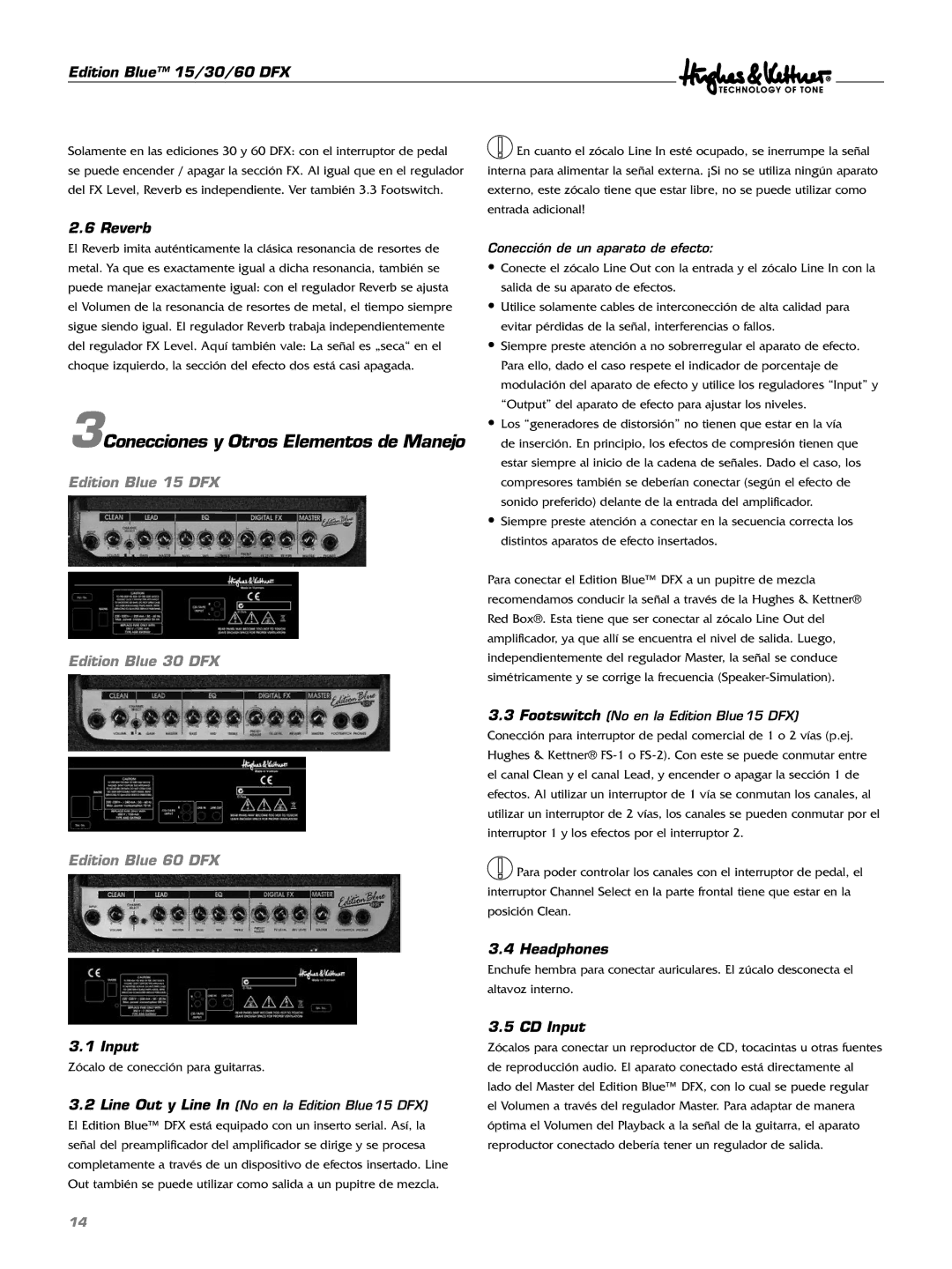 Hughes & Kettner DFX manual 3Conecciones y Otros Elementos de Manejo, Conección de un aparato de efecto 