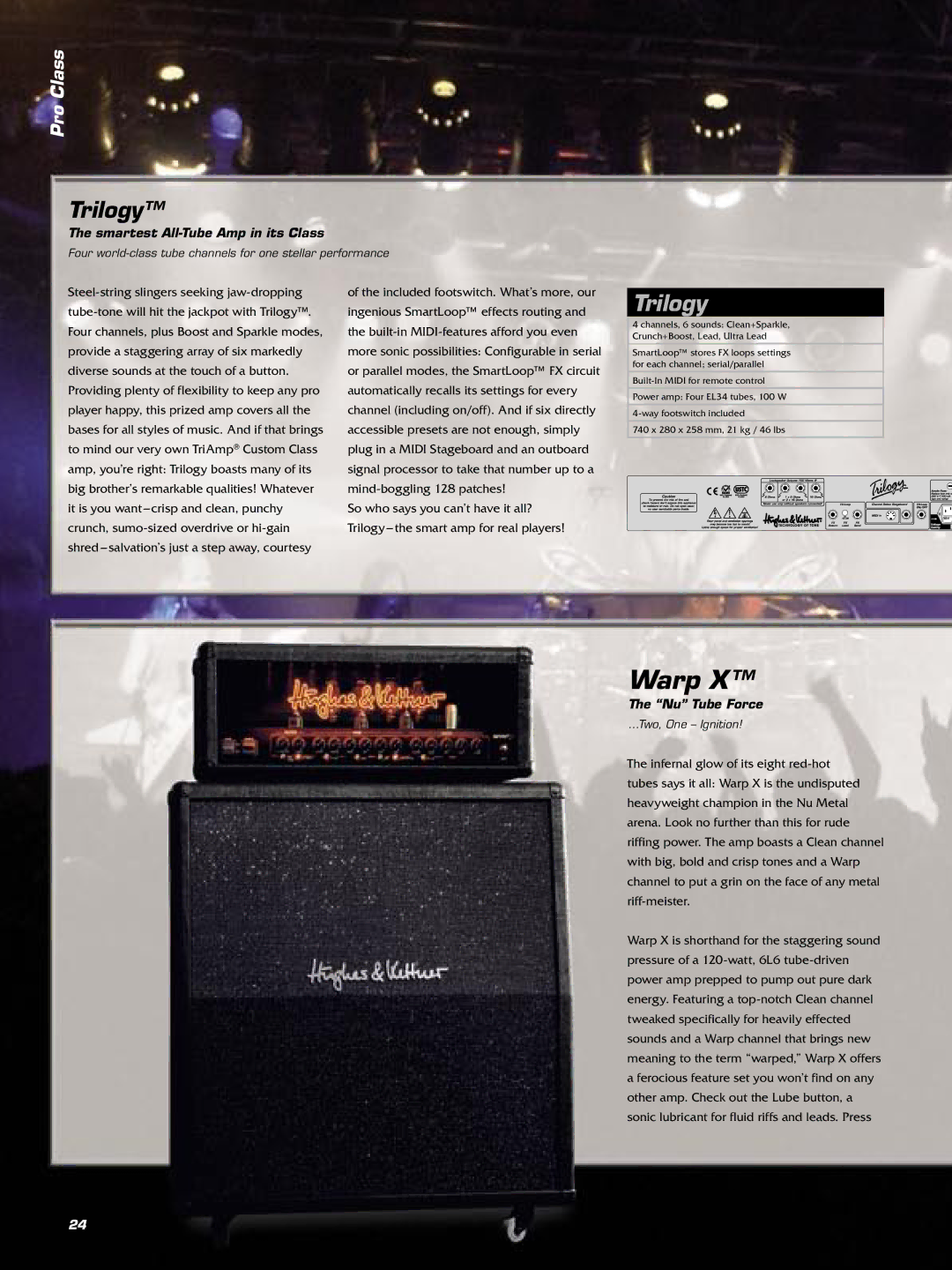 Hughes & Kettner Guitar & Bass Amplification manual Trilogy, Smartest All-Tube Amp in its Class, Nu Tube Force 