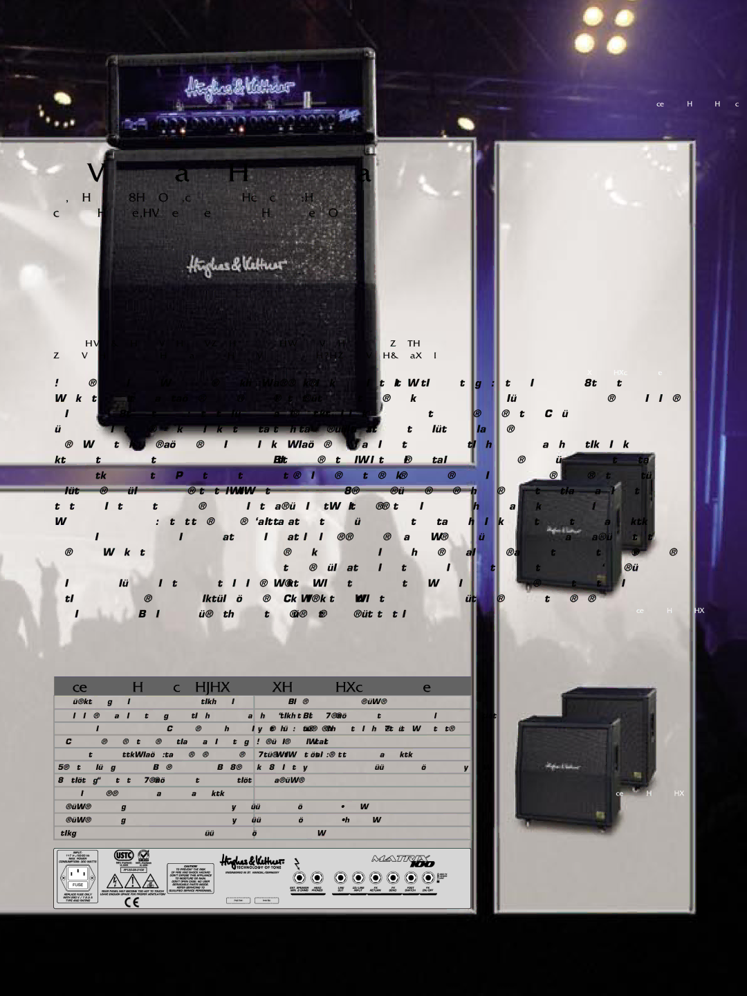 Hughes & Kettner Guitar & Bass Amplification manual Matrix Series 