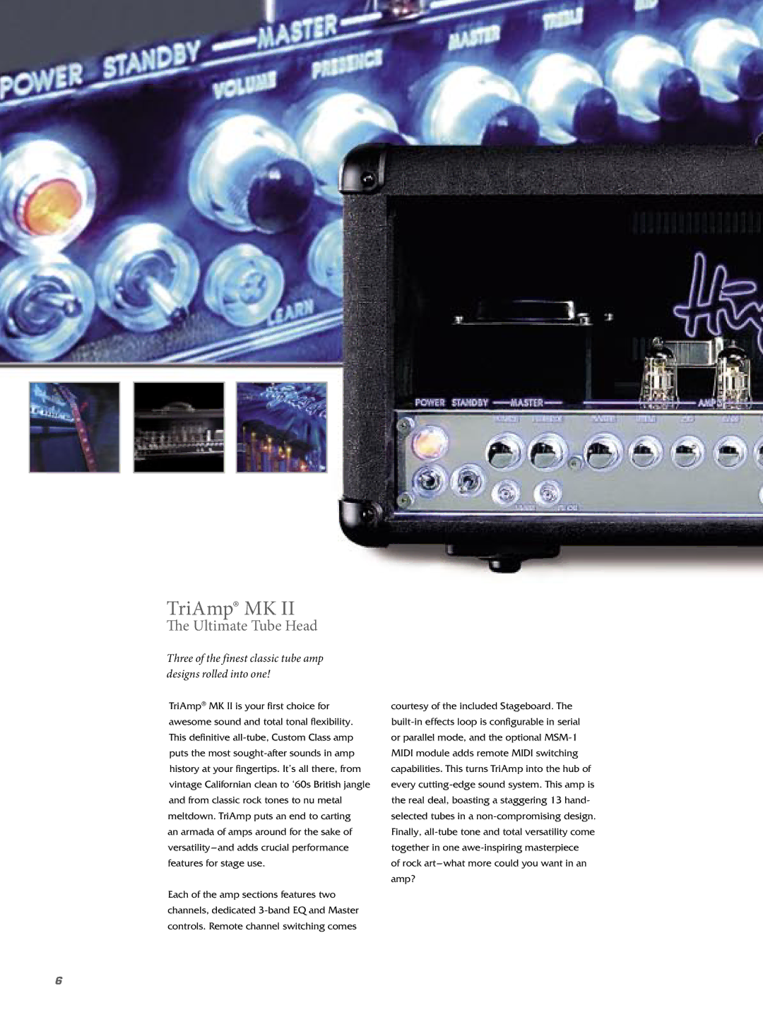 Hughes & Kettner Guitar & Bass Amplification manual TriAmp MK, Ultimate Tube Head 