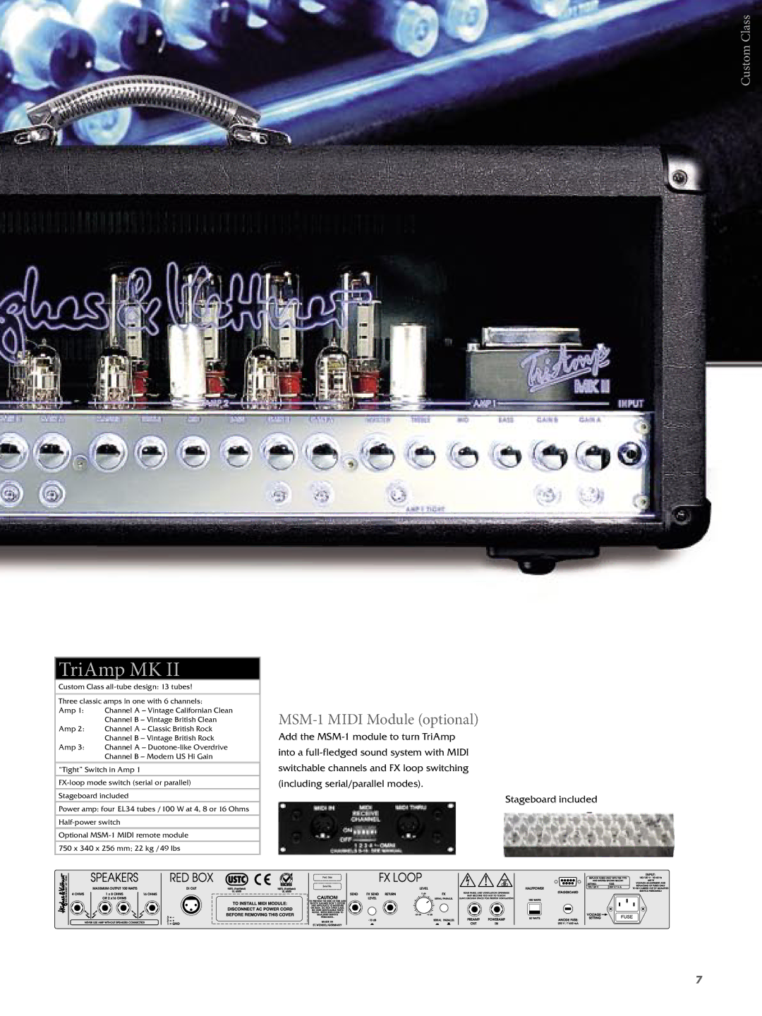 Hughes & Kettner Guitar & Bass Amplification manual TriAmp MK, MSM-1 Midi Module optional 