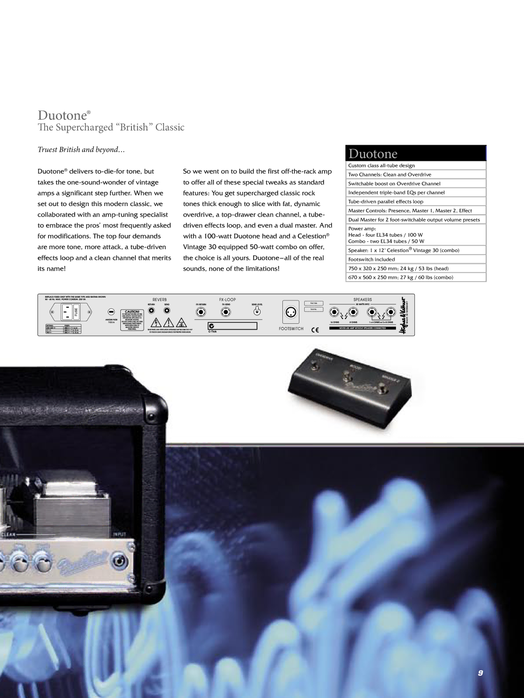 Hughes & Kettner Guitar & Bass Amplification manual Duotone, Supercharged British Classic 