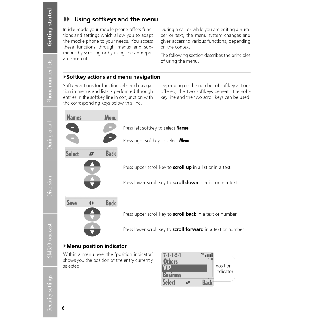 Hughes 7101 user manual Using softkeys and the menu, Others, Business, Select Back 