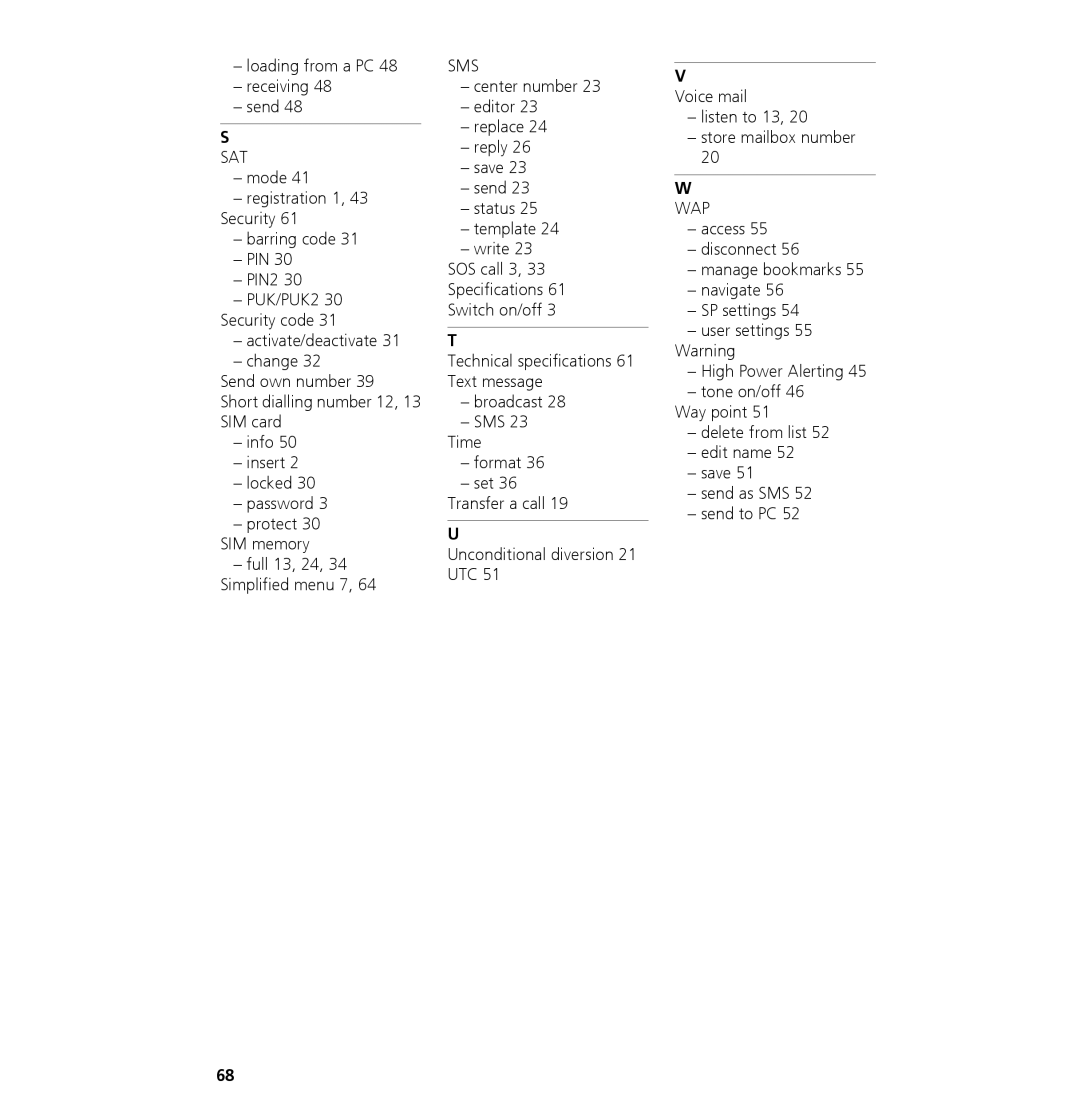 Hughes 7101 user manual Loading from a PC Receiving Send, Mode Registration 1, 43 Security Barring code PIN PIN2 