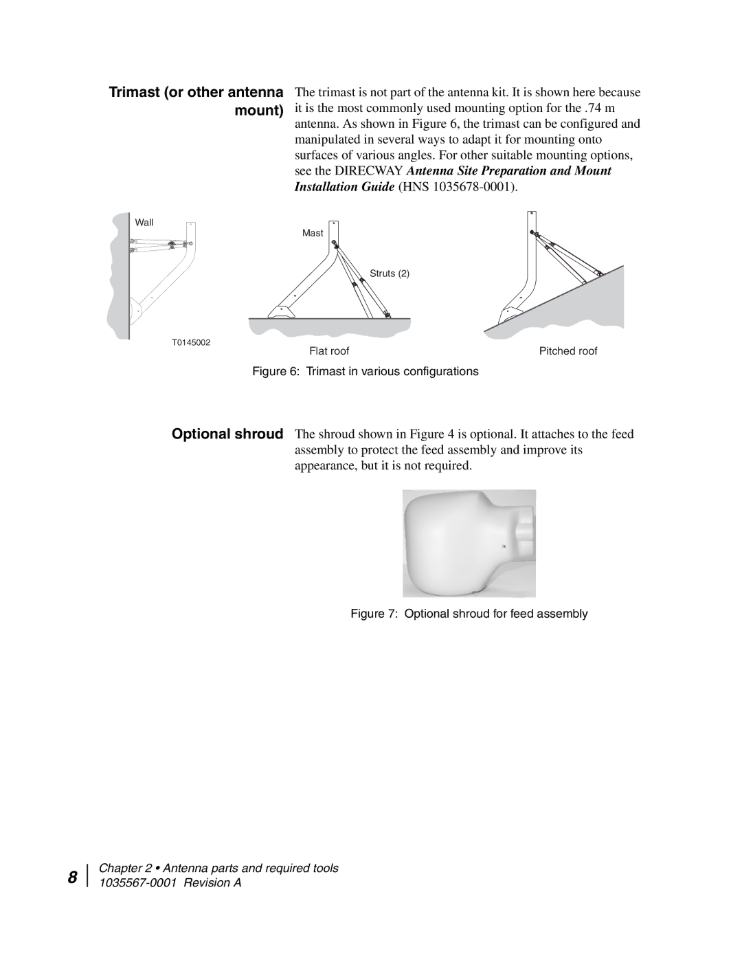 Hughes AN4-074-DF installation manual Trimast or other antenna mount 