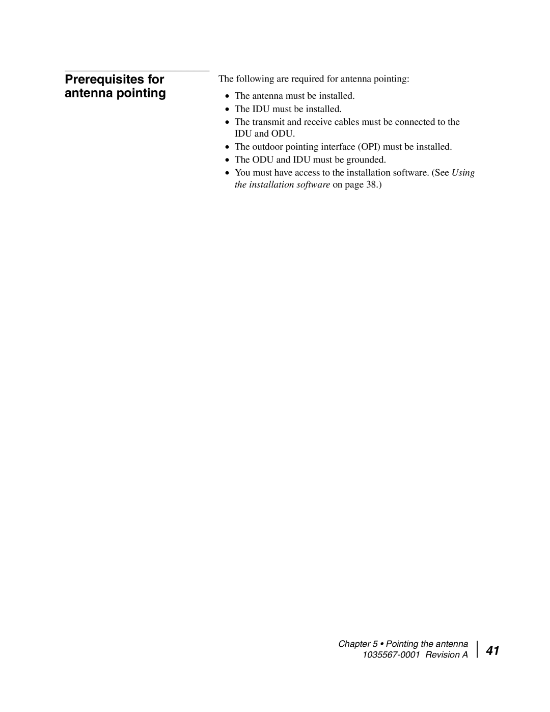 Hughes AN4-074-DF installation manual Prerequisites for antenna pointing 